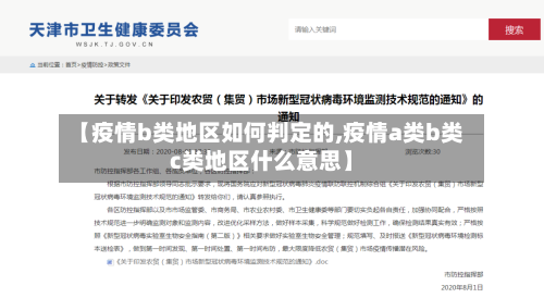 【疫情b类地区如何判定的,疫情a类b类c类地区什么意思】