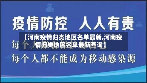 【河南疫情归类地区名单最新,河南疫情归类地区名单最新查询】