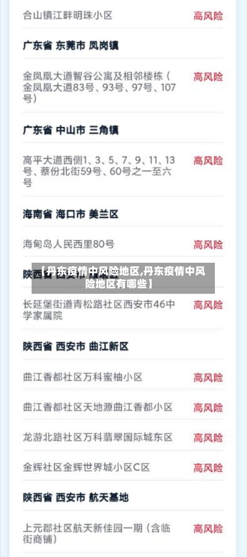 【丹东疫情中风险地区,丹东疫情中风险地区有哪些】