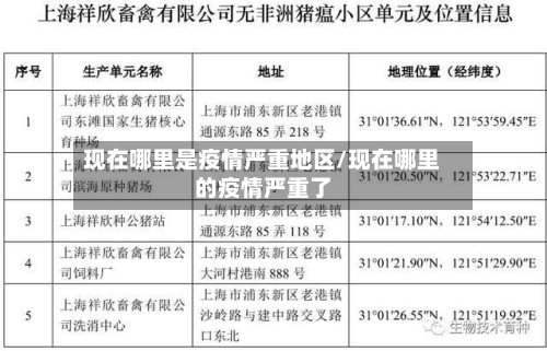 现在哪里是疫情严重地区/现在哪里的疫情严重了